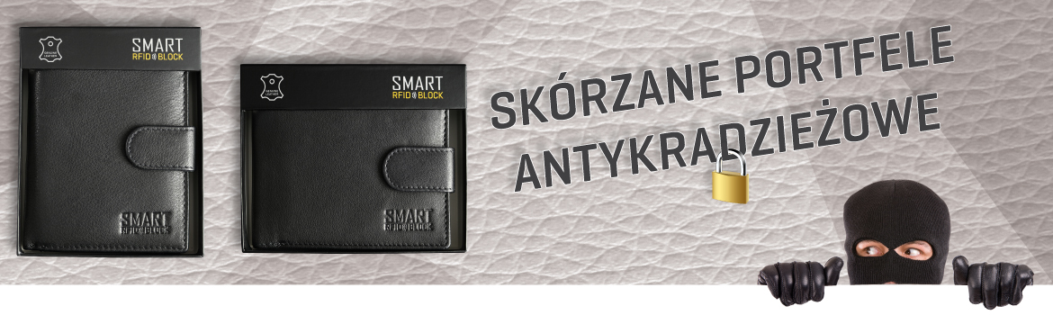 Skórzane Portfele Antykradzieżowe - SMART RFID BLOCK