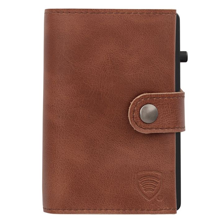 Pánská kožená peněženka s hliníkovým pouzdrem (černá)