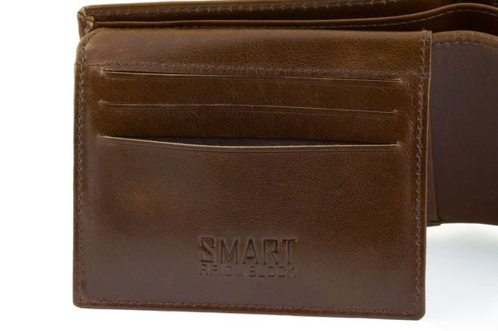 Peněženka na karty SMART RFID BLOCK (lesklá hnědá)