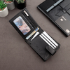 Pánská horizontální kožená peněženka RFID na bezkontaktní karty a mince (černá)