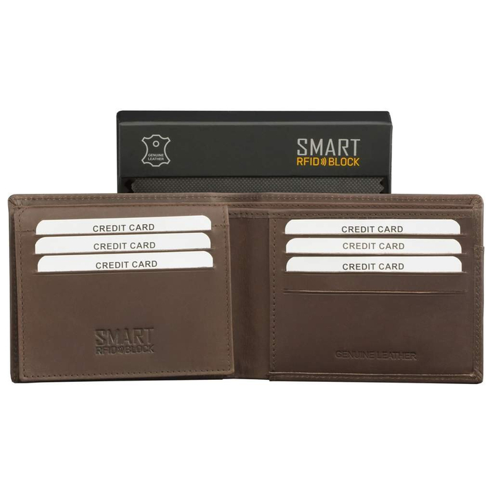 Peněženka na karty SMART RFID BLOCK (matná hnědá)
