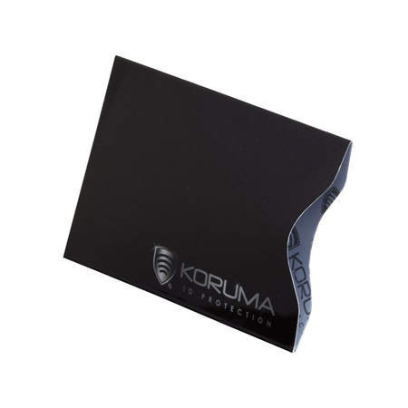 Pouzdro na bezkontaktní karty - Koruma (vertikální, černé, stříbrné logo) sada 10ks.