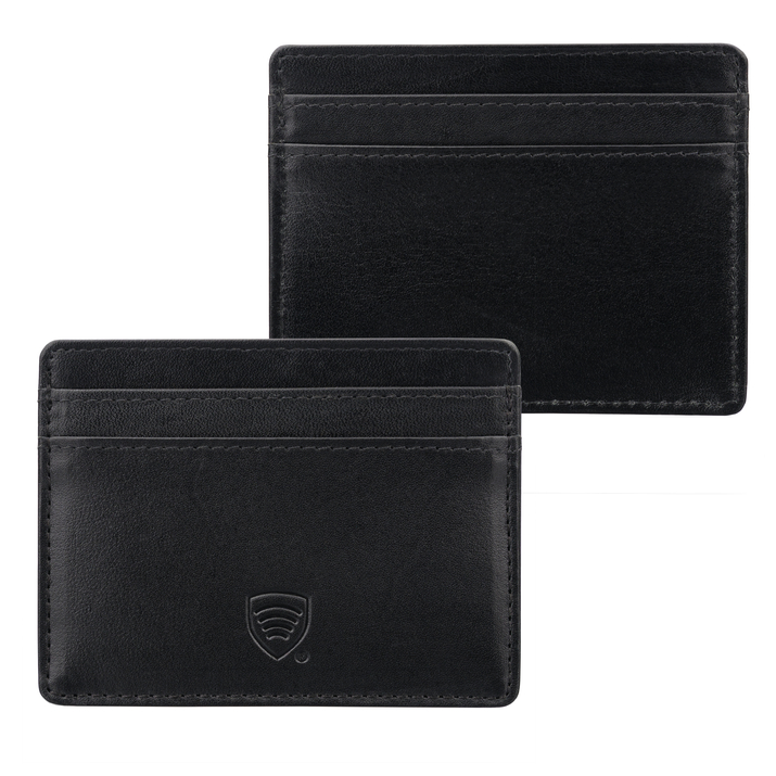 Kožené pouzdro s blokováním RFID karet (černé)