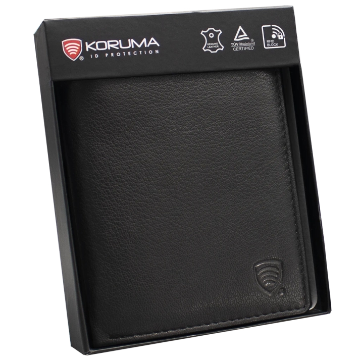 Pánská kožená peněženka s ochranou RFID BLOCK (černá)
