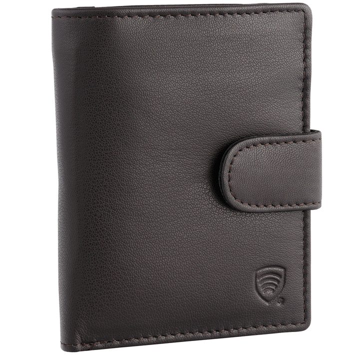 Pánská kožená peněženka s ochranou RFID BLOCK (hnědá)