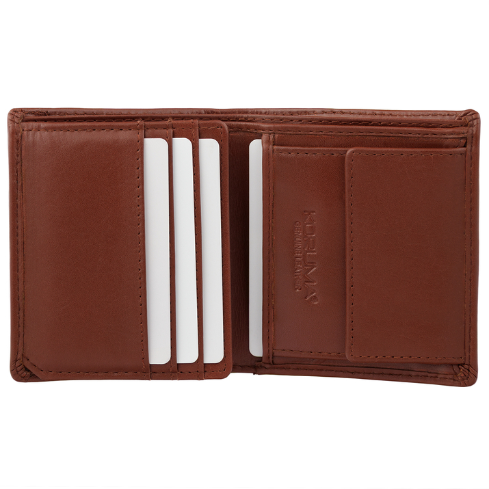 Pánská extra malá kožená peněženka RFID BLOCK (hnědá)