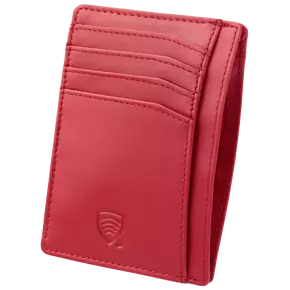 Kožené pouzdro na karty RFID pro bundu (červené)