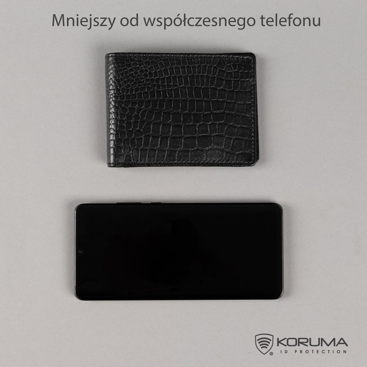 Super tenká pánská kožená peněženka SLIM (černá, Croco)