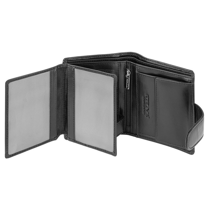 Pánská kožená peněženka na karty a mince s ochranou RFID BLOCK (černá)