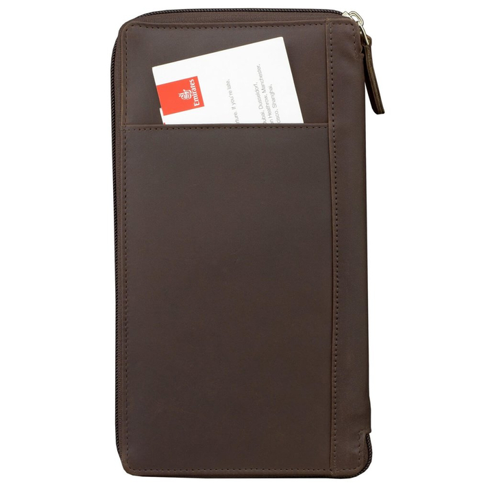 Cestovní organizér pro celou rodinu s ochranou RFID (hnědý) - SMART RFID BLOCK