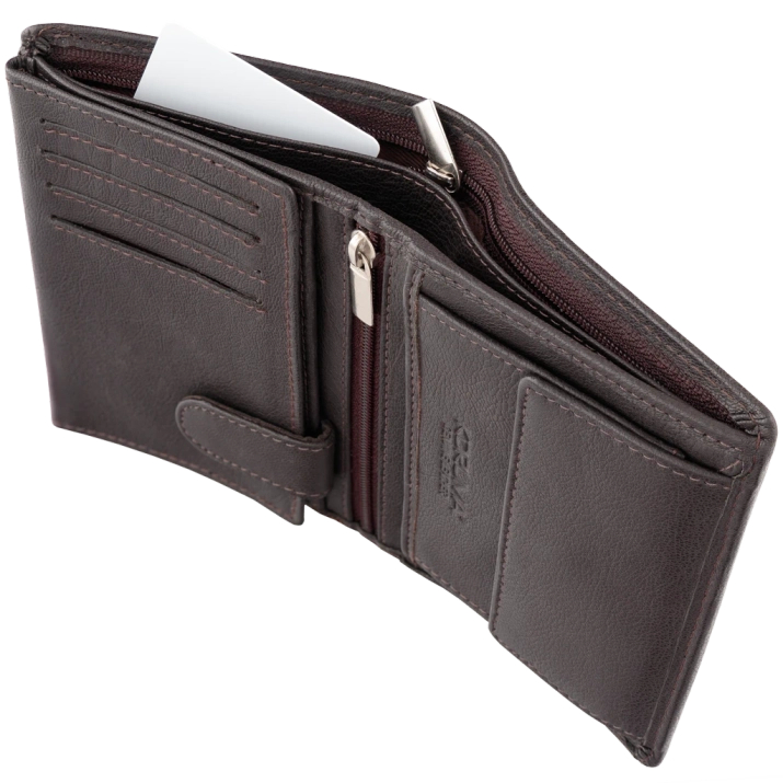 Pánská kožená peněženka s ochranou RFID BLOCK (hnědá)
