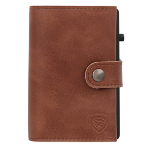 Pánská kožená peněženka s hliníkovým pouzdrem (černá)