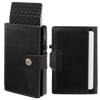 Pánská kožená peněženka s vnější kapsou na karty a hliníkovým pouzdrem (černá)