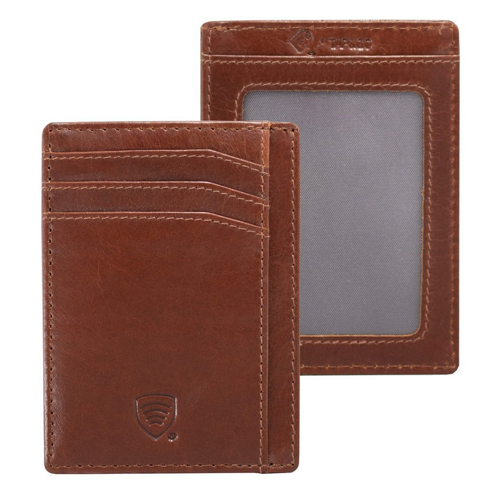 Kožené pouzdro na karty RFID (hnědé)