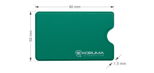 Plastové pouzdro s ochranou RFID na kreditní kartu (zelené)