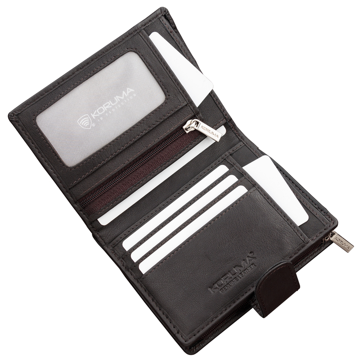 Pánská kožená peněženka s ochranou RFID BLOCK (hnědá)