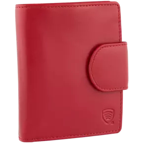 Dámská kožená peněženka s ochranou RFID (červená)