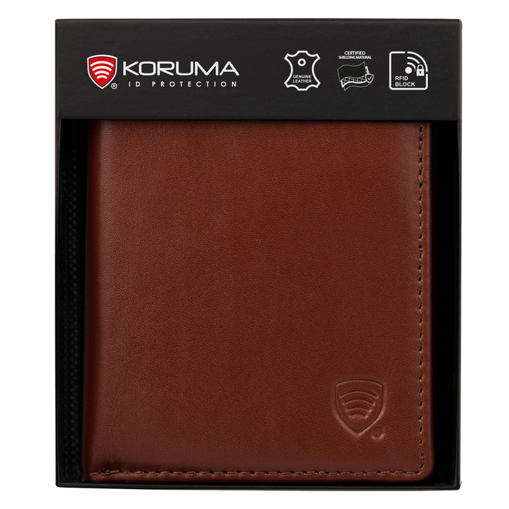 Pánská extra malá kožená peněženka RFID BLOCK (hnědá)