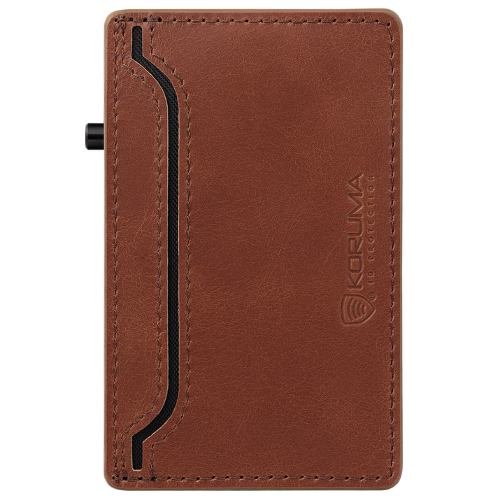 Pánská kožená peněženka s hliníkovým pouzdrem (černá)