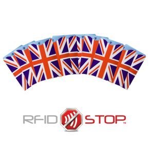 Pouzdro proti krádeži pro bezkontaktní karty (Union Jack) sada 10ks.