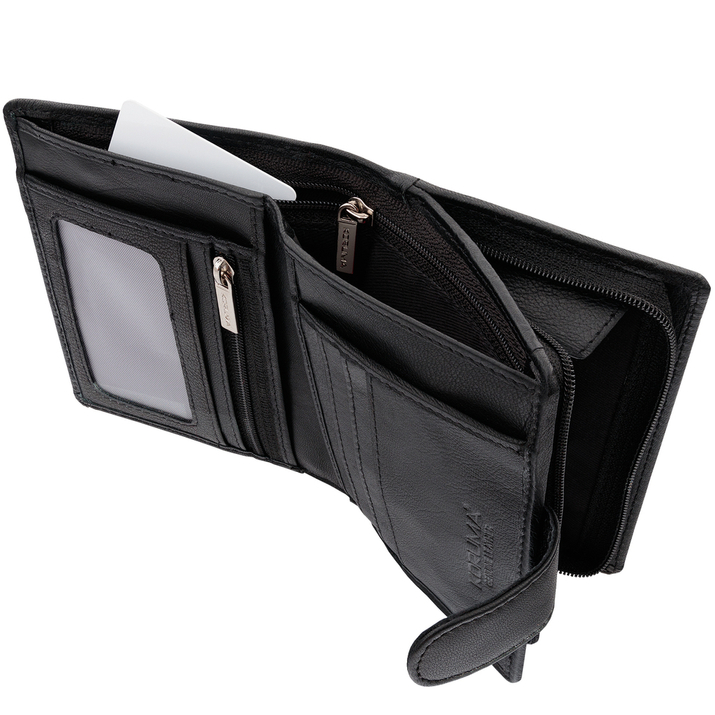 Pánská kožená peněženka s ochranou RFID BLOCK (černá)