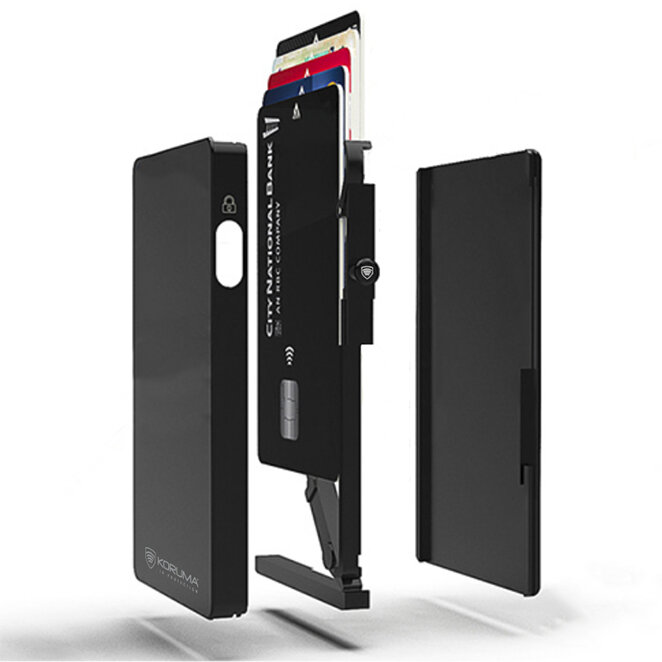 Hliníkové pouzdro na karty s magsafe (černé)