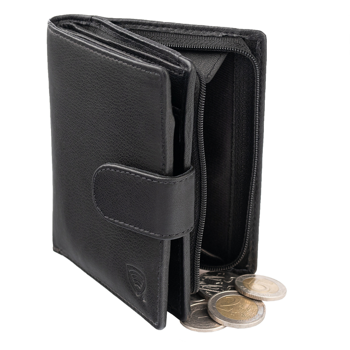 Pánská kožená peněženka s ochranou RFID BLOCK (černá)