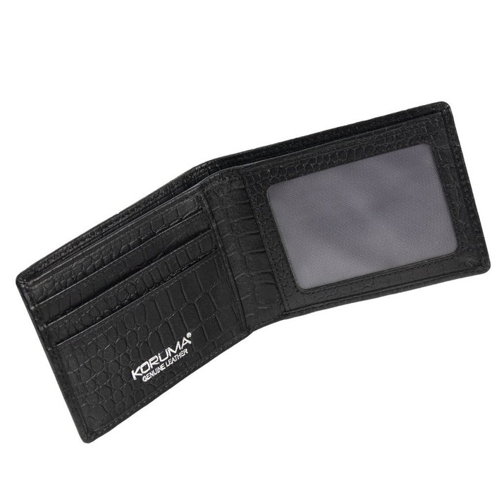 Super tenká pánská kožená peněženka SLIM (černá, Croco)