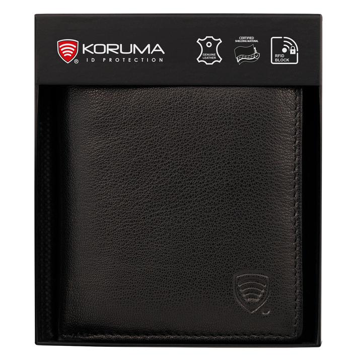Malá kožená peněženka pro mládež s ochranou RFID (černá)