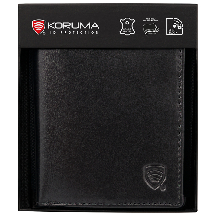 Malá kožená peněženka pro mládež s ochranou RFID (černá)