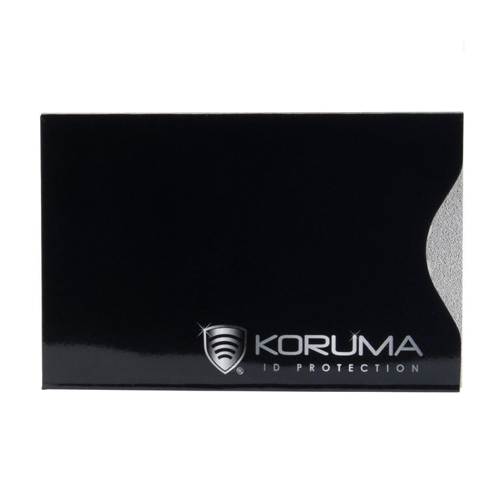 Pouzdro na bezkontaktní karty - Koruma (vertikální, černé, stříbrné logo) sada 10ks.