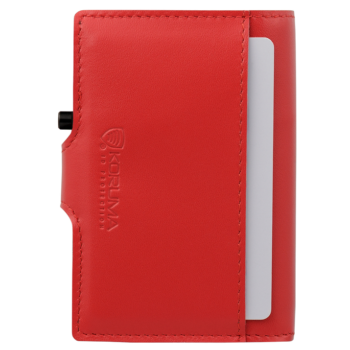 Pánská kožená peněženka s vnější kapsou na karty a hliníkovým pouzdrem (černá)