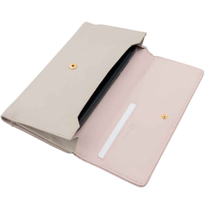 Dámská peněženka s pouzdrem na telefon a ochranou RFID (šedorůžová)