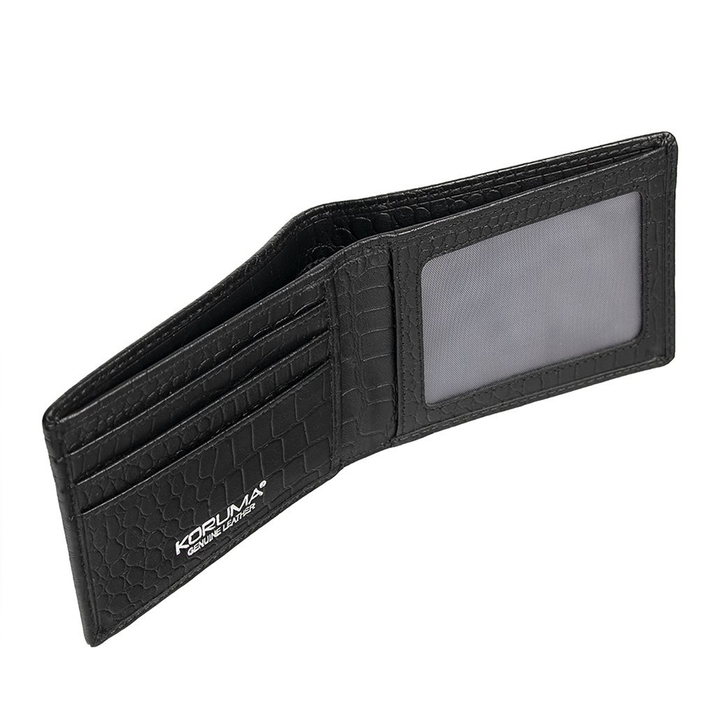 Super tenká pánská kožená peněženka SLIM (černá, Croco)