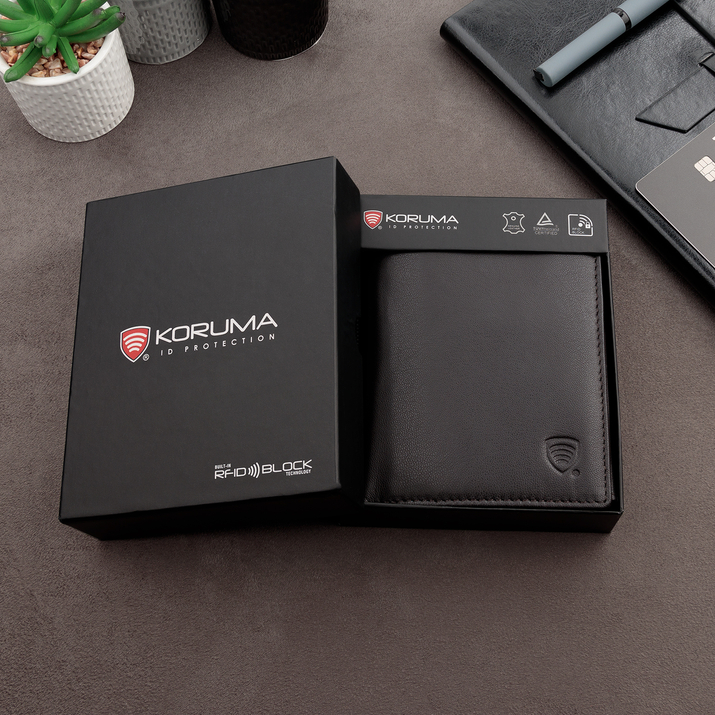 Pánská kožená peněženka s ochranou RFID BLOCK (hnědá)