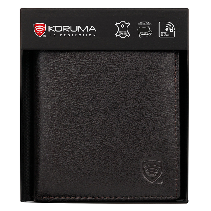 Pánská extra malá kožená peněženka RFID BLOCK (hnědá)