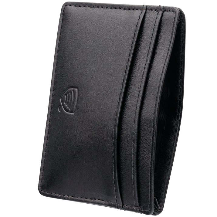 Kožené pouzdro s blokováním RFID karet (černé)