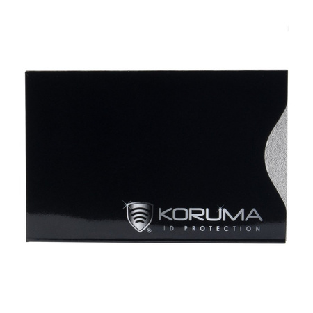 Pouzdro na bezkontaktní karty - Koruma (vertikální, černé, stříbrné logo) sada 10ks.