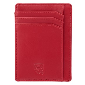 Kožené pouzdro na bezkontaktní karty RFID (červené)