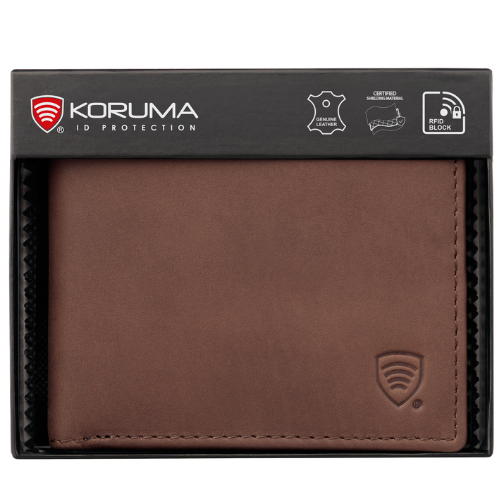 Peněženka pro mládež s ochranou proti krádeži a RFID (hnědá)