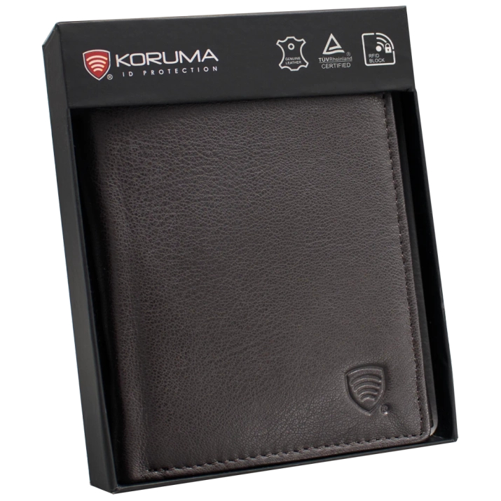 Pánská kožená peněženka s ochranou RFID BLOCK (hnědá)