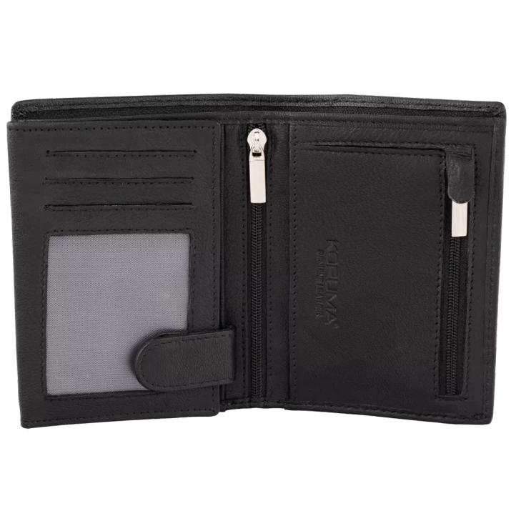 Pánská kožená peněženka s ochranou RFID BLOCK (černá)
