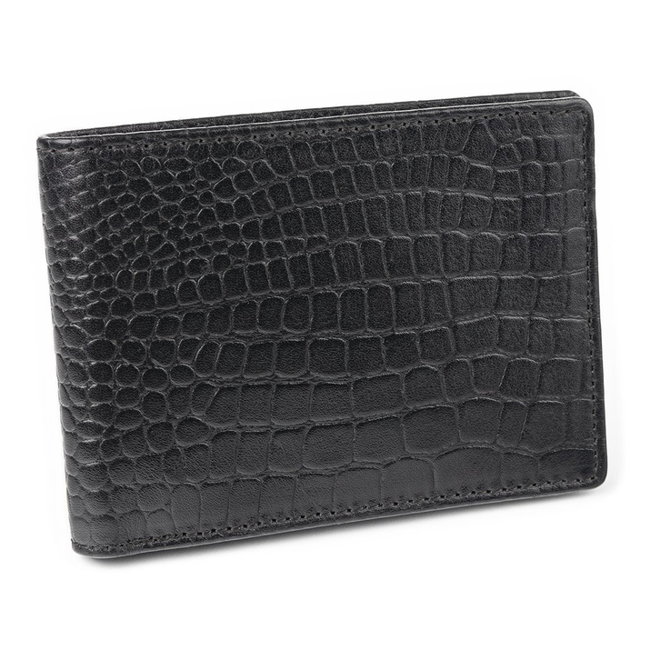Super tenká pánská kožená peněženka SLIM (černá, Croco)