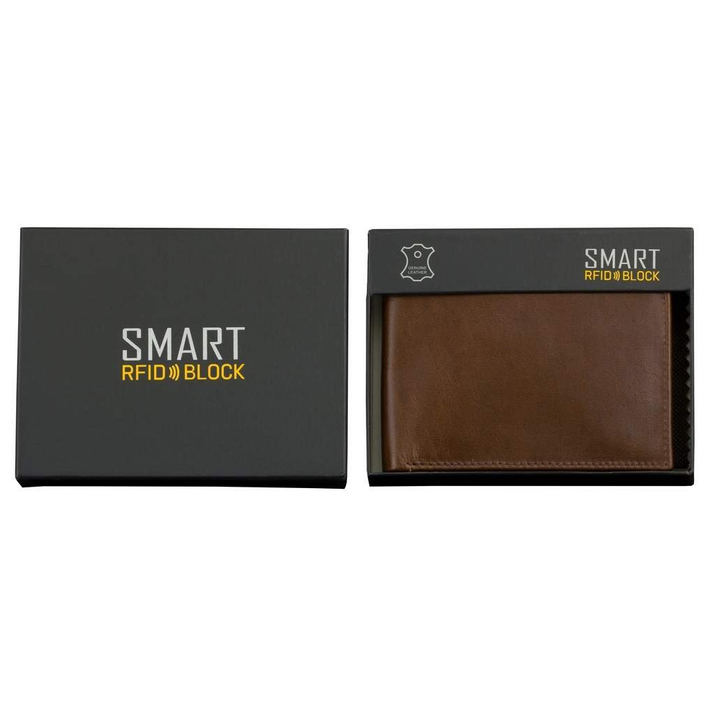 Peněženka na karty SMART RFID BLOCK (lesklá hnědá)