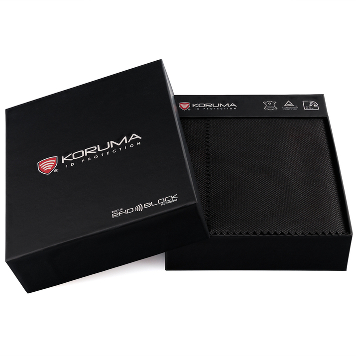 Pánská kožená peněženka s ochranou RFID BLOCK (černá)