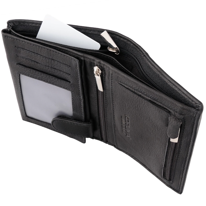 Pánská kožená peněženka s ochranou RFID BLOCK (černá)