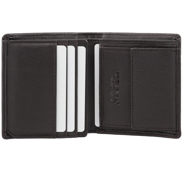 Pánská extra malá kožená peněženka RFID BLOCK (hnědá)